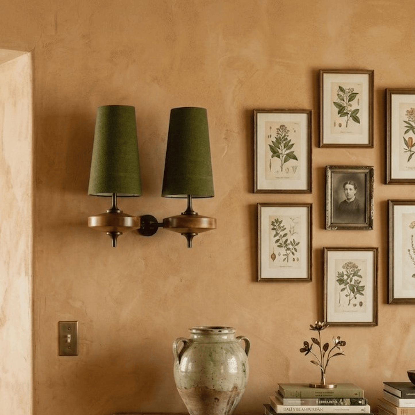 Auralis Dual Khaki  Fabric Wall Lamp
