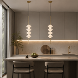 Aurelia Gold & White Glass Totem Pendant Light