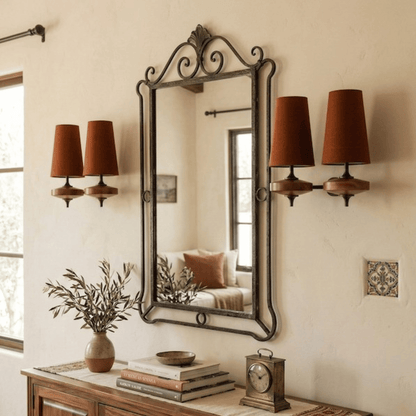 Auralis Dual Red Fabric Wall Lamp