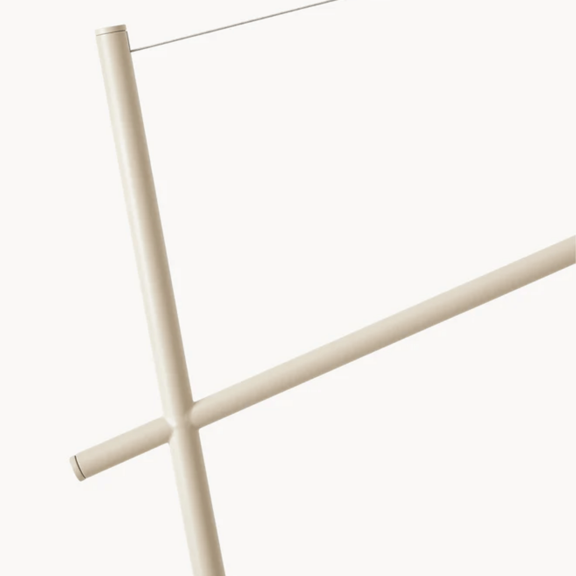 Beige metal rod on a white background