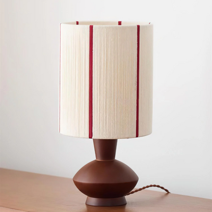 Ropewood Vintage Table Lamp – Solid Wood Base with Hemp Rope Accent