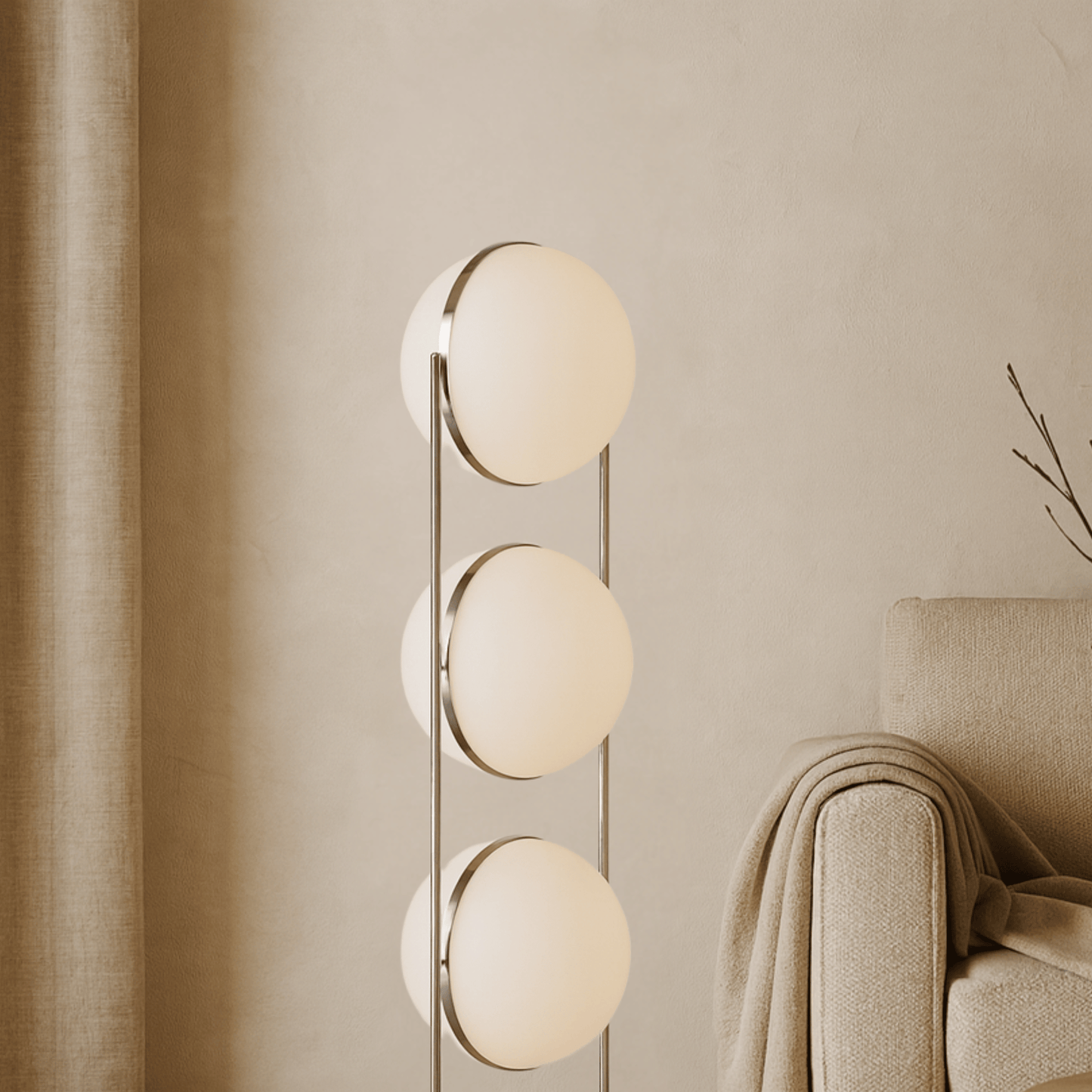 Orbelle Bauhaus Floor Lamp – Modern Chrome & Acrylic Globe Light