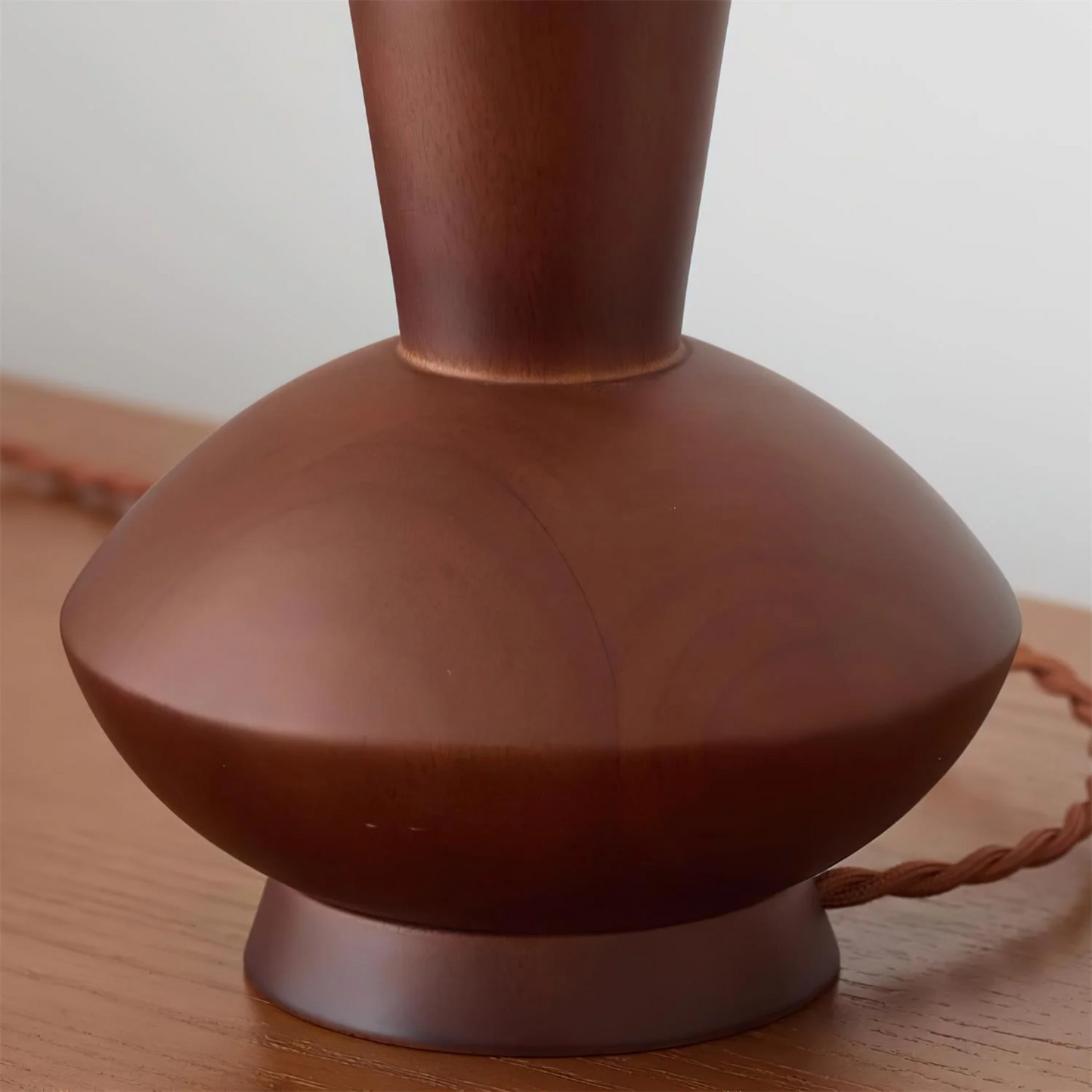 Ropewood Vintage Table Lamp – Solid Wood Base with Hemp Rope Accent