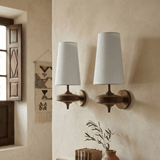 Auralis Single White Fabric Wall Light