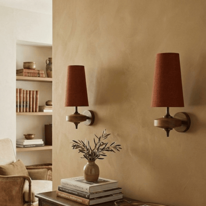 Auralis Single Red Fabric Wall Light