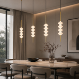 Aurelia Gold & White Glass Totem Pendant Light