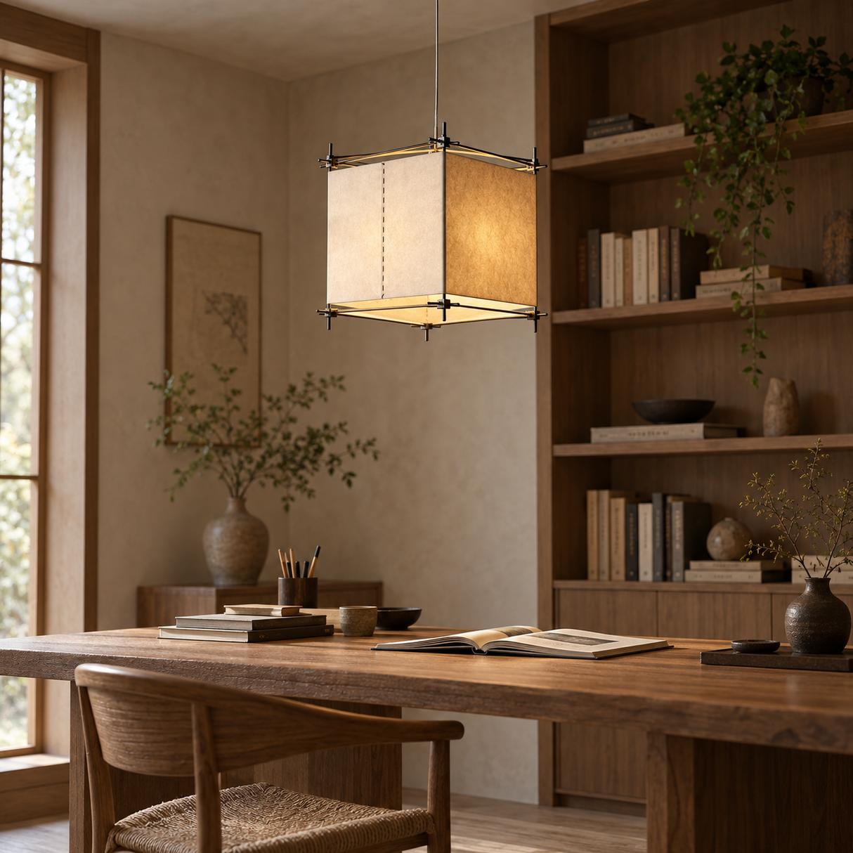 Avela Parchment Cube Pendant Light