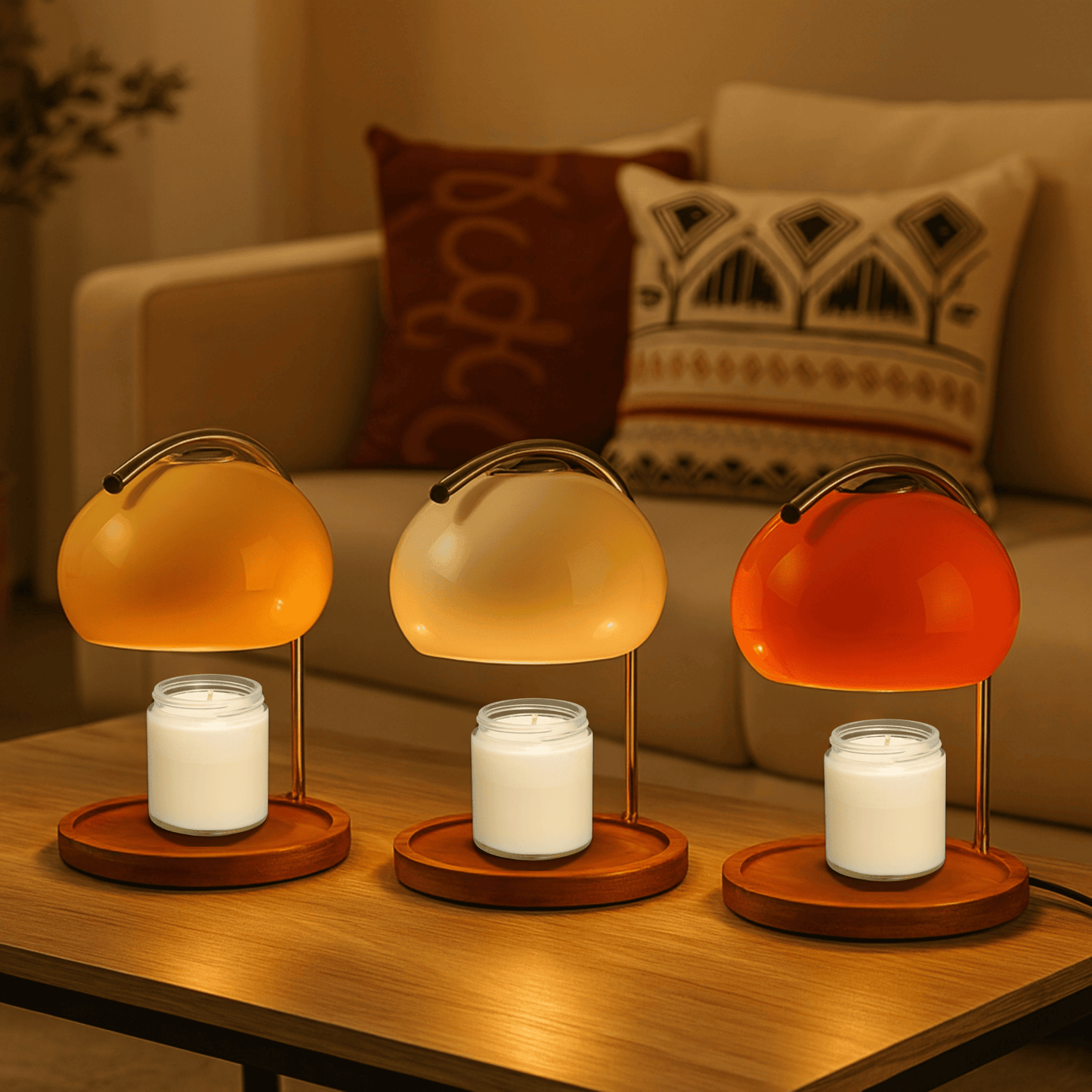 Glazia Aroma Lamp – Stained Glass Candle Warmer & LED Table Light