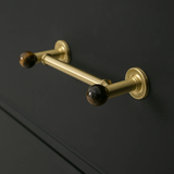 Lunette White Marble & Brass Cabinet Handle