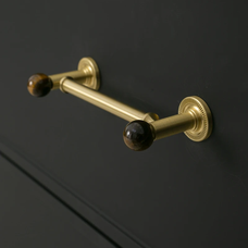 Lunette White Marble & Brass Cabinet Handle