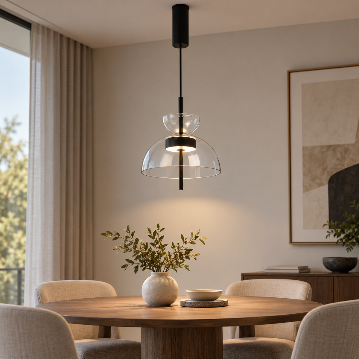 Velune Sculptural Glass Pendant Light