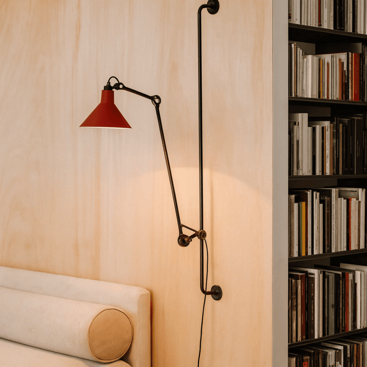 Red Rizzatto Swing Arm Wall Light