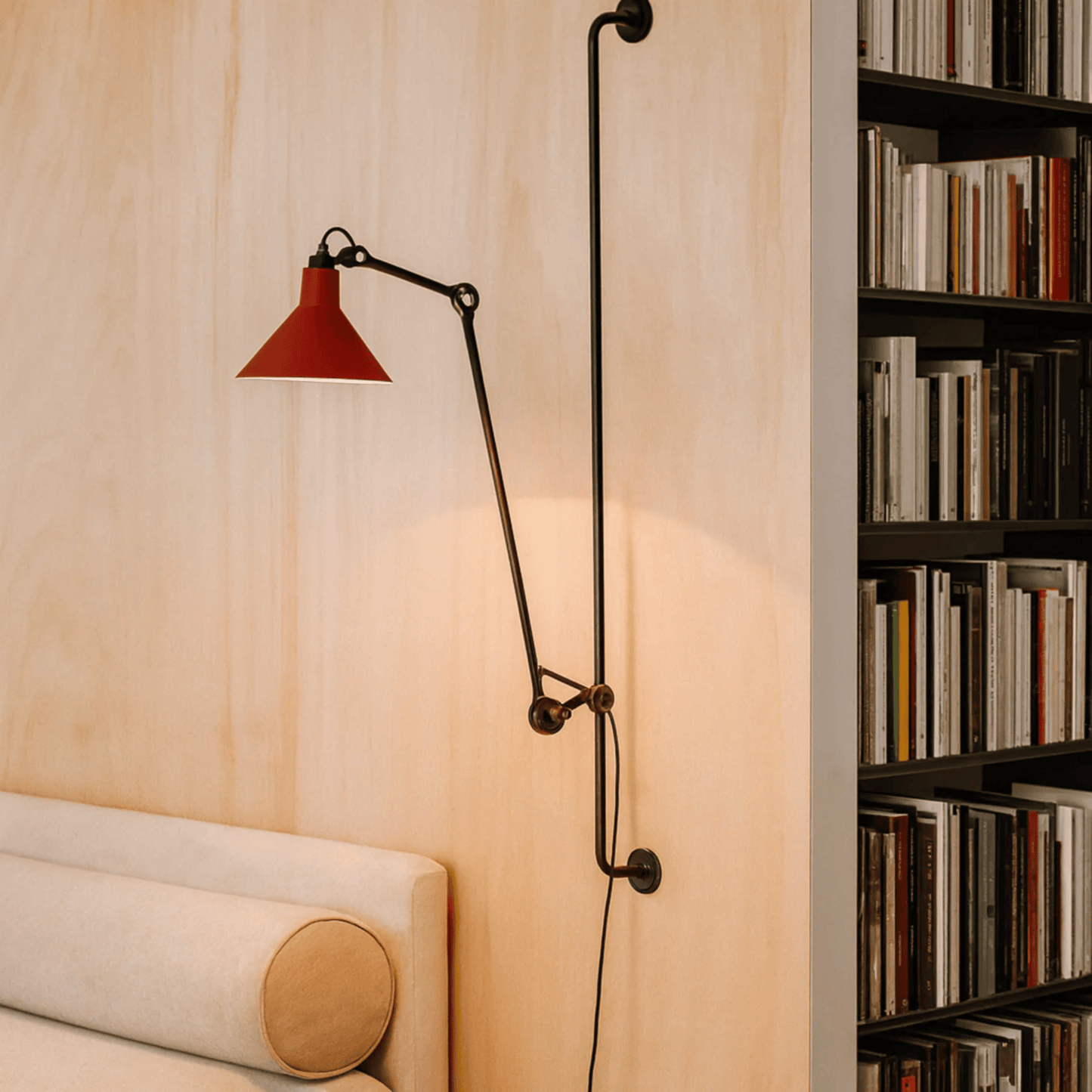 Red Rizzatto Swing Arm Wall Light