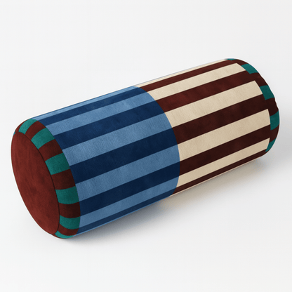 Rectangular pillow with striped pattern on a white background