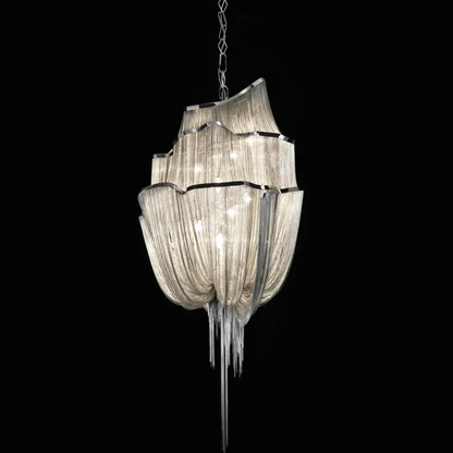 Decorative chandelier with a black background