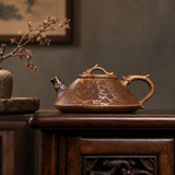 Yunsha Hand-Carved Yixing Purple Clay Teapot