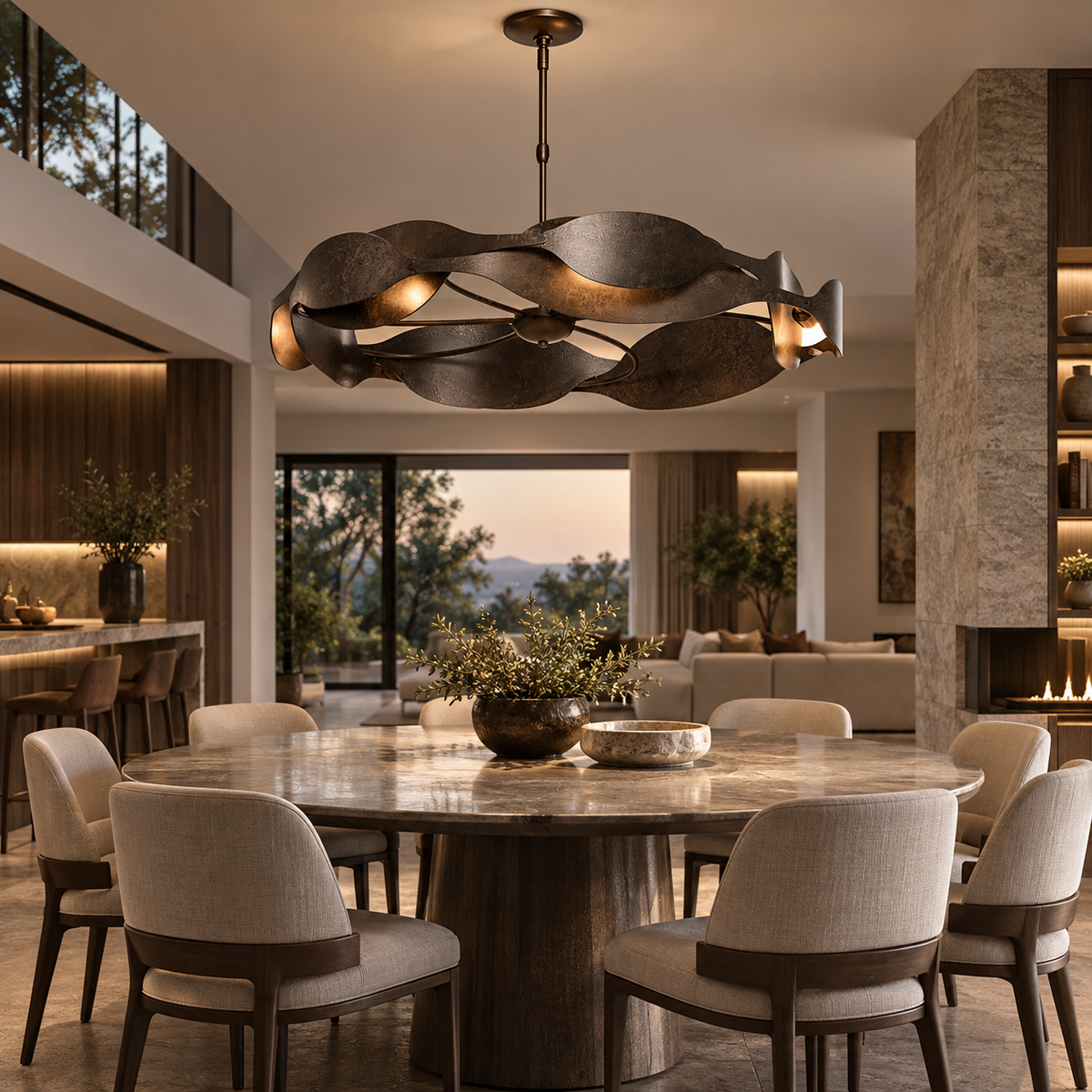 Ondelle Sculptural Ribbon Chandelier