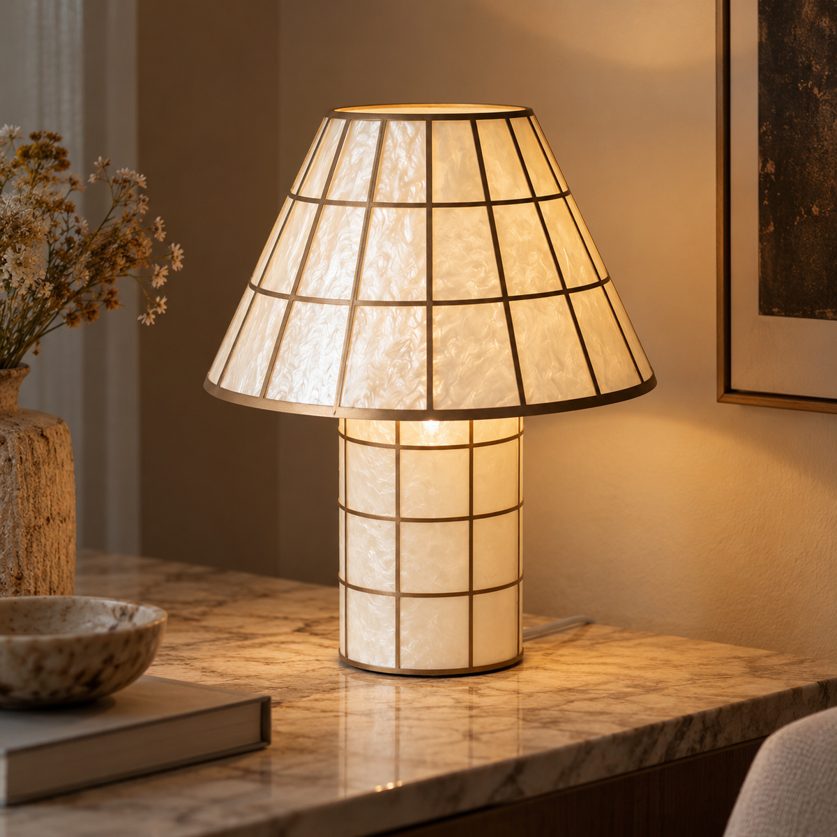 Marella Acrylic Mushroom Table Lamp | Baskoraa
