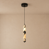 Luxury Black Cylinder Natural Stone Pendant Lamp, alternate view 17