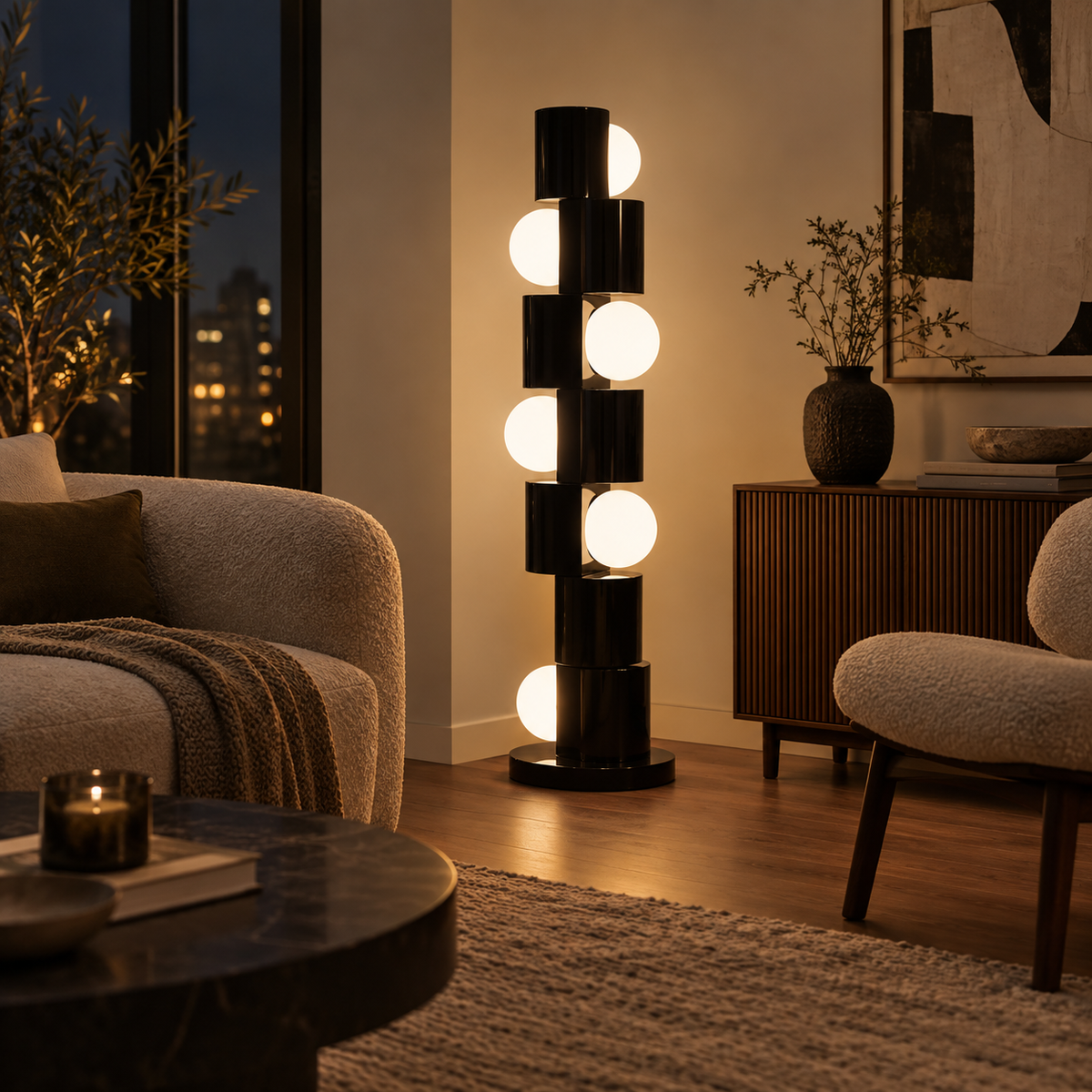Orvella Geometric Globe Floor Lamp