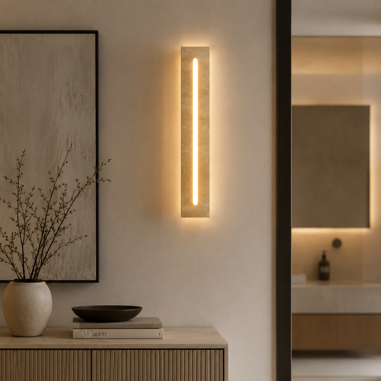 Verano Outdoor Travertine Wall Light
