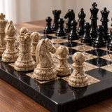 Natural Stone Chess Set - Carved Marble