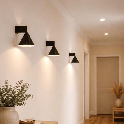 Black VetraCone Italian Minimalist Wall Lamp