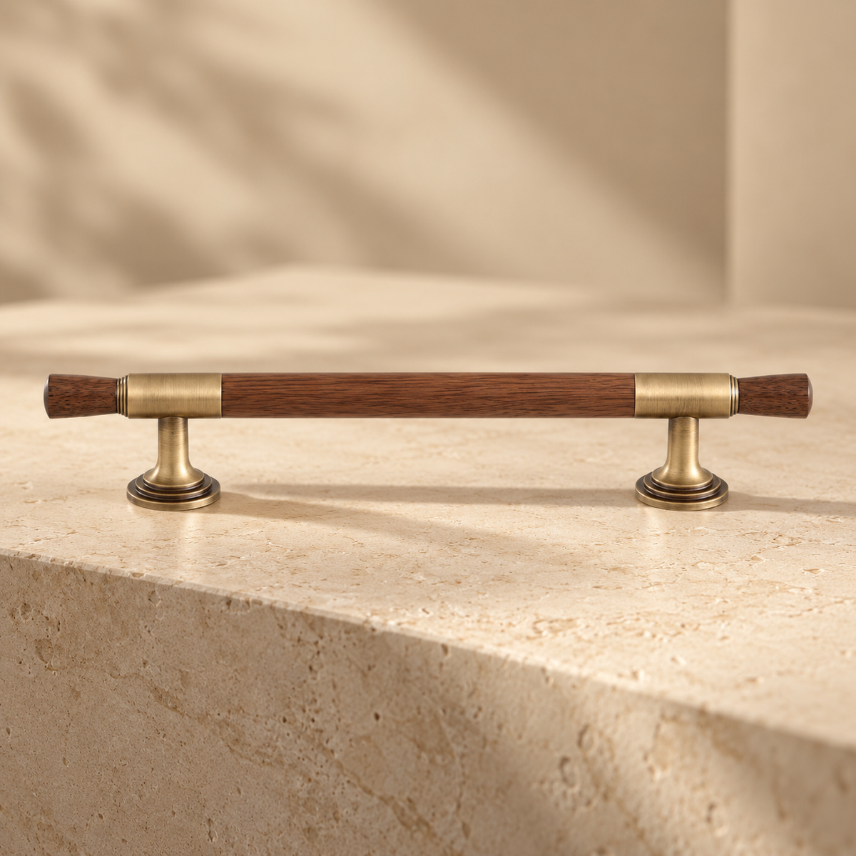 Aurewood Brass & Walnut Cabinet Handle