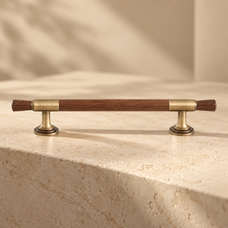 Aurewood Brass & Walnut Cabinet Handle