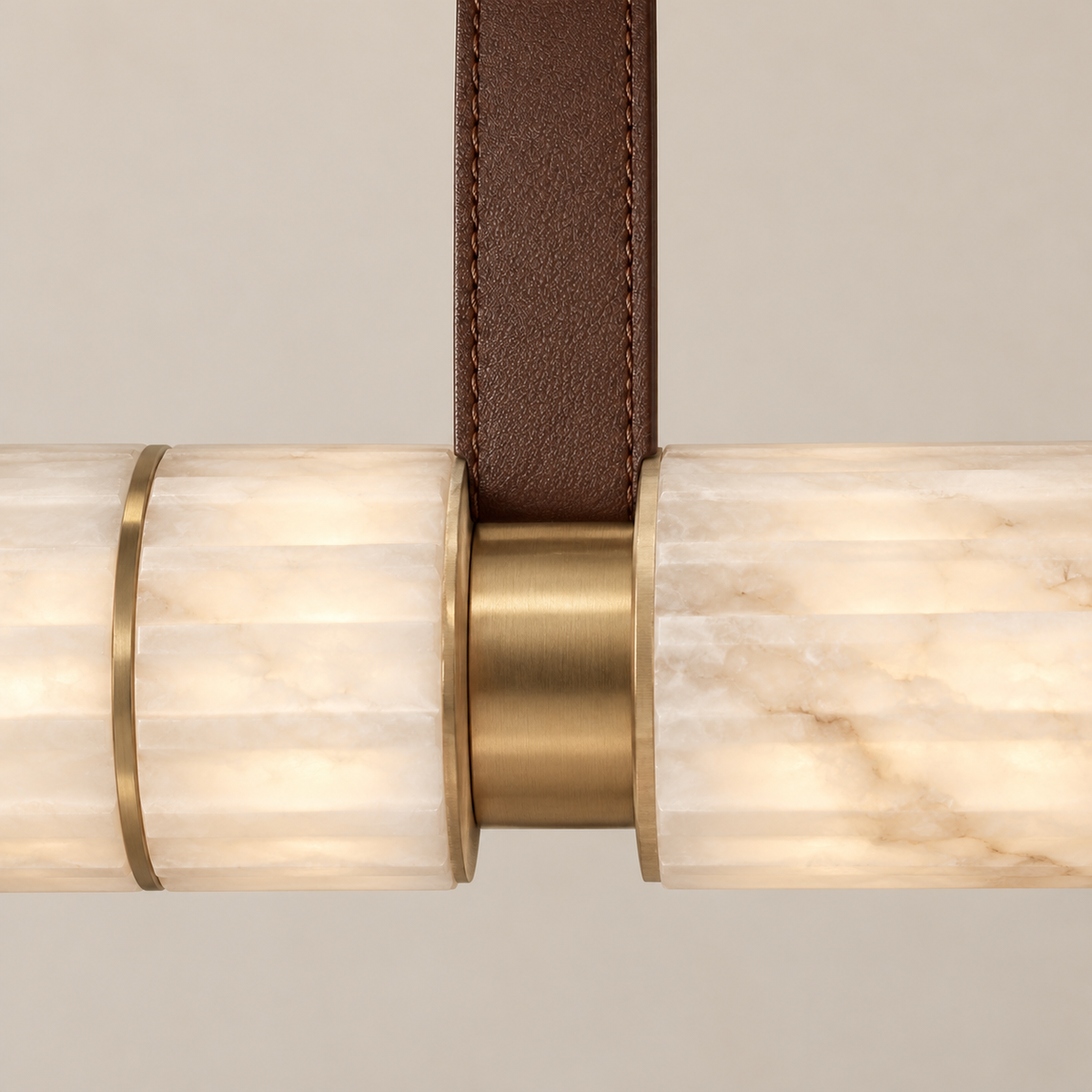 Orvella Alabaster Leather Linear Pendant