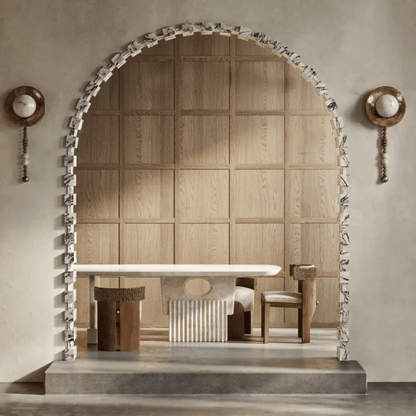 Aureum Wall Sconce – Retro Marble & Wood LED Light