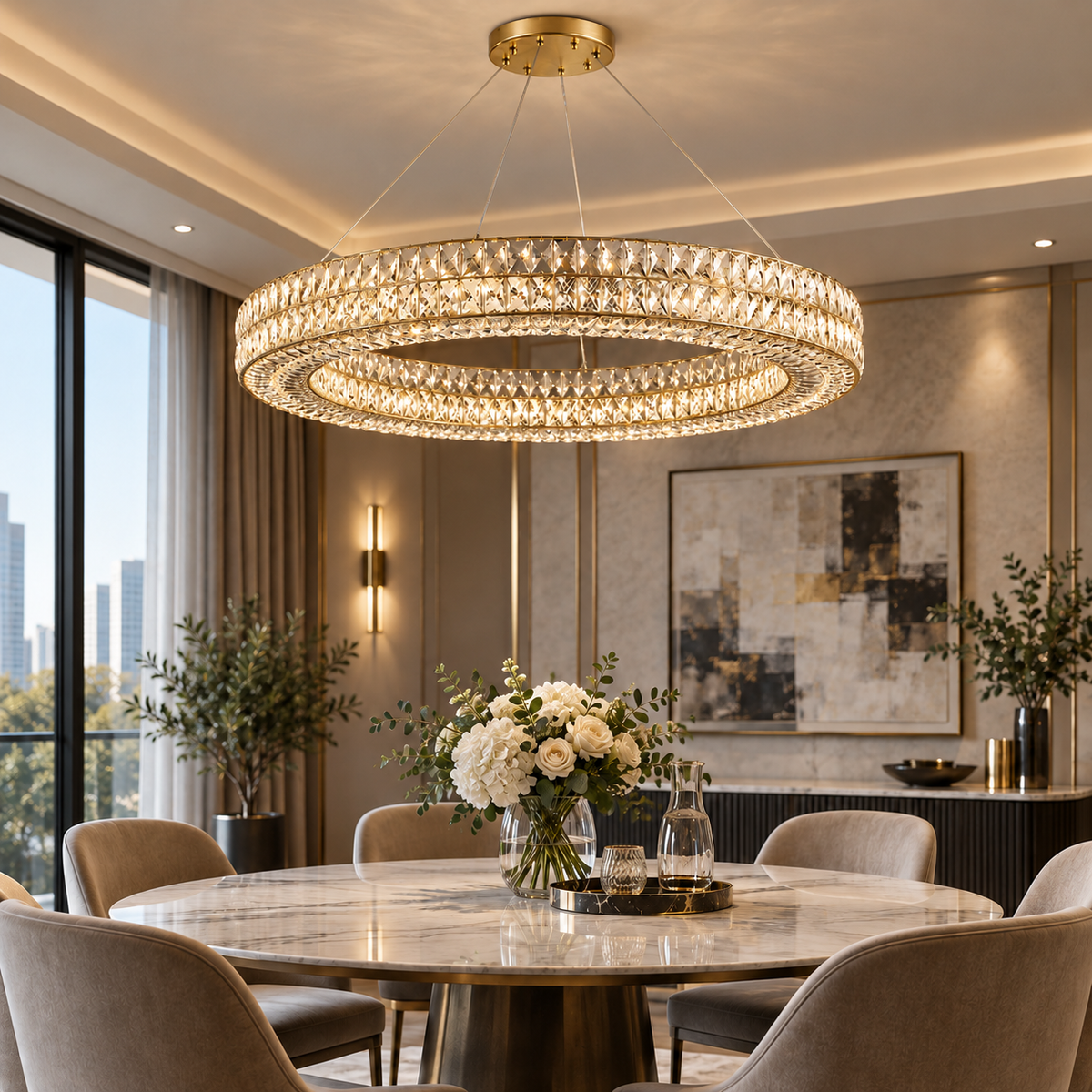 Virelia Crystal Ring Chandelier