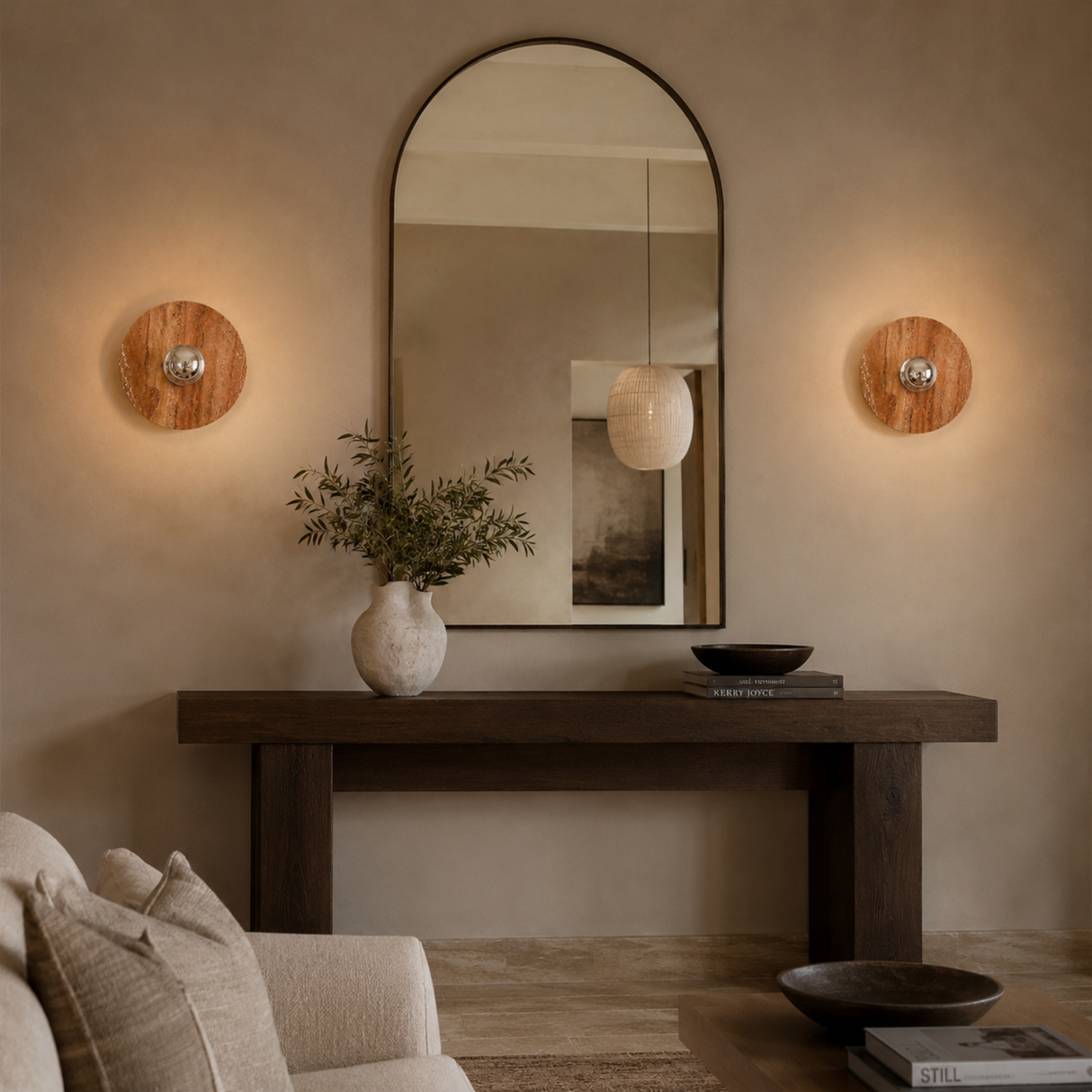 Terranova Red Travertine Wall Lamp