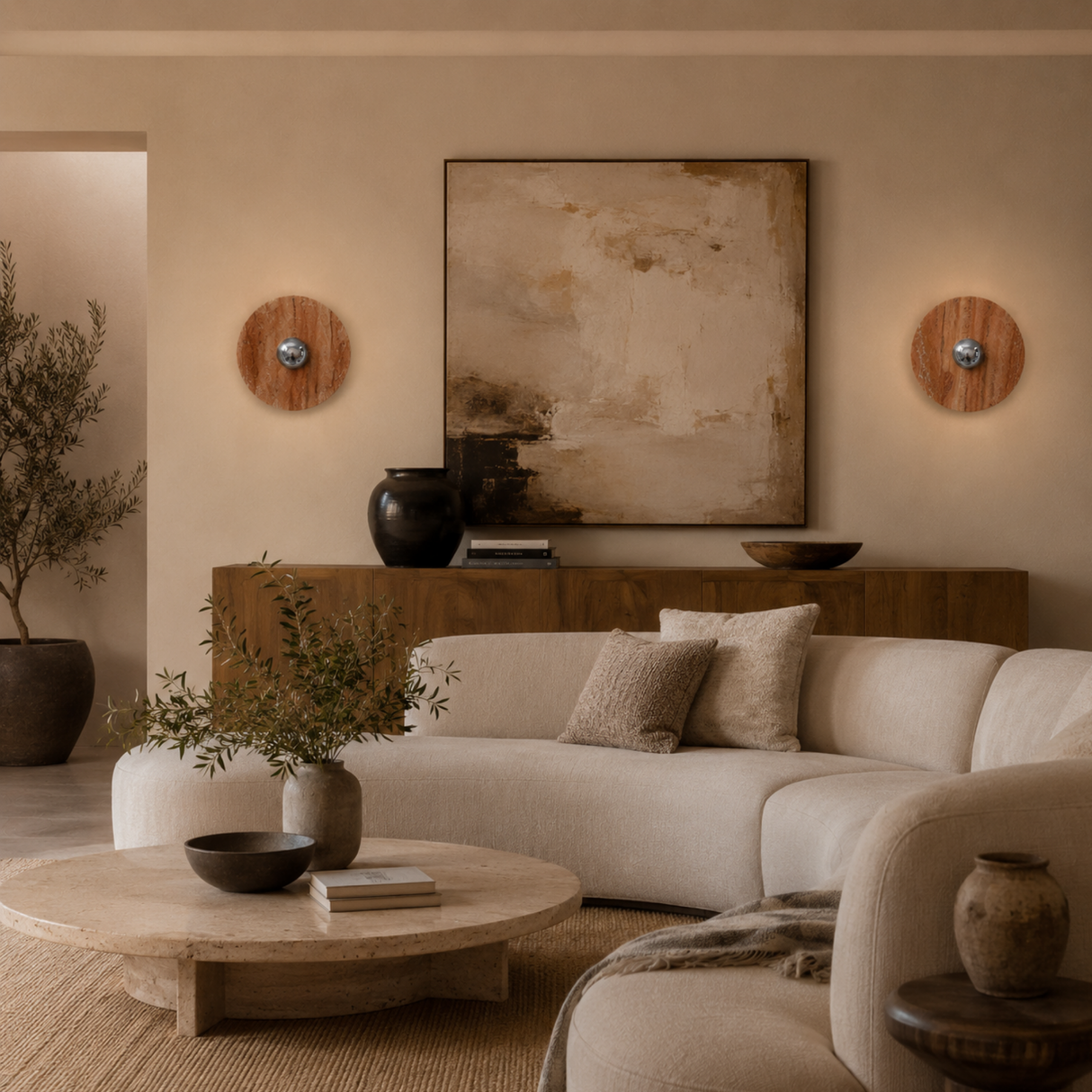 Terranova Red Travertine Wall Lamp