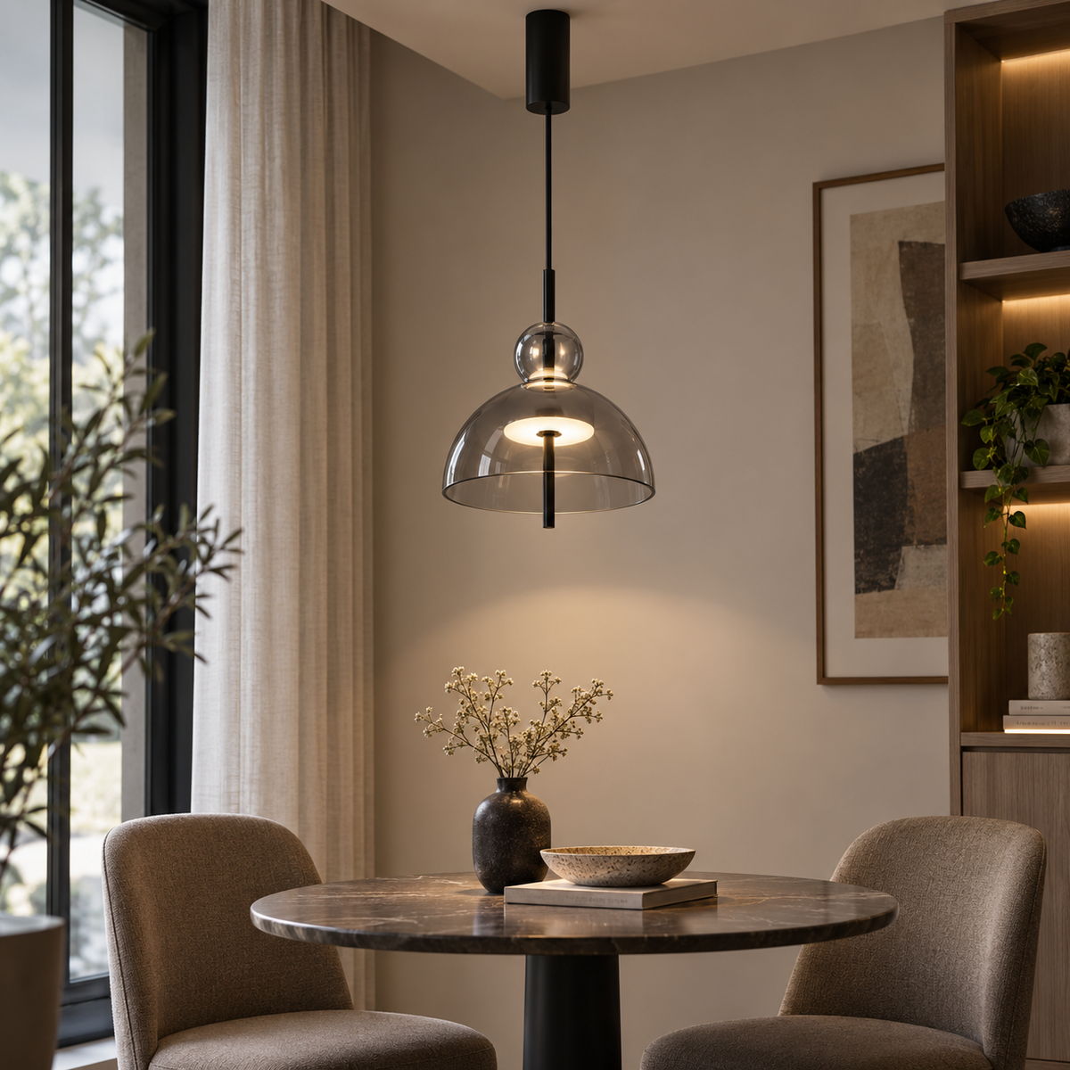 Velune Sculptural Glass Pendant Light