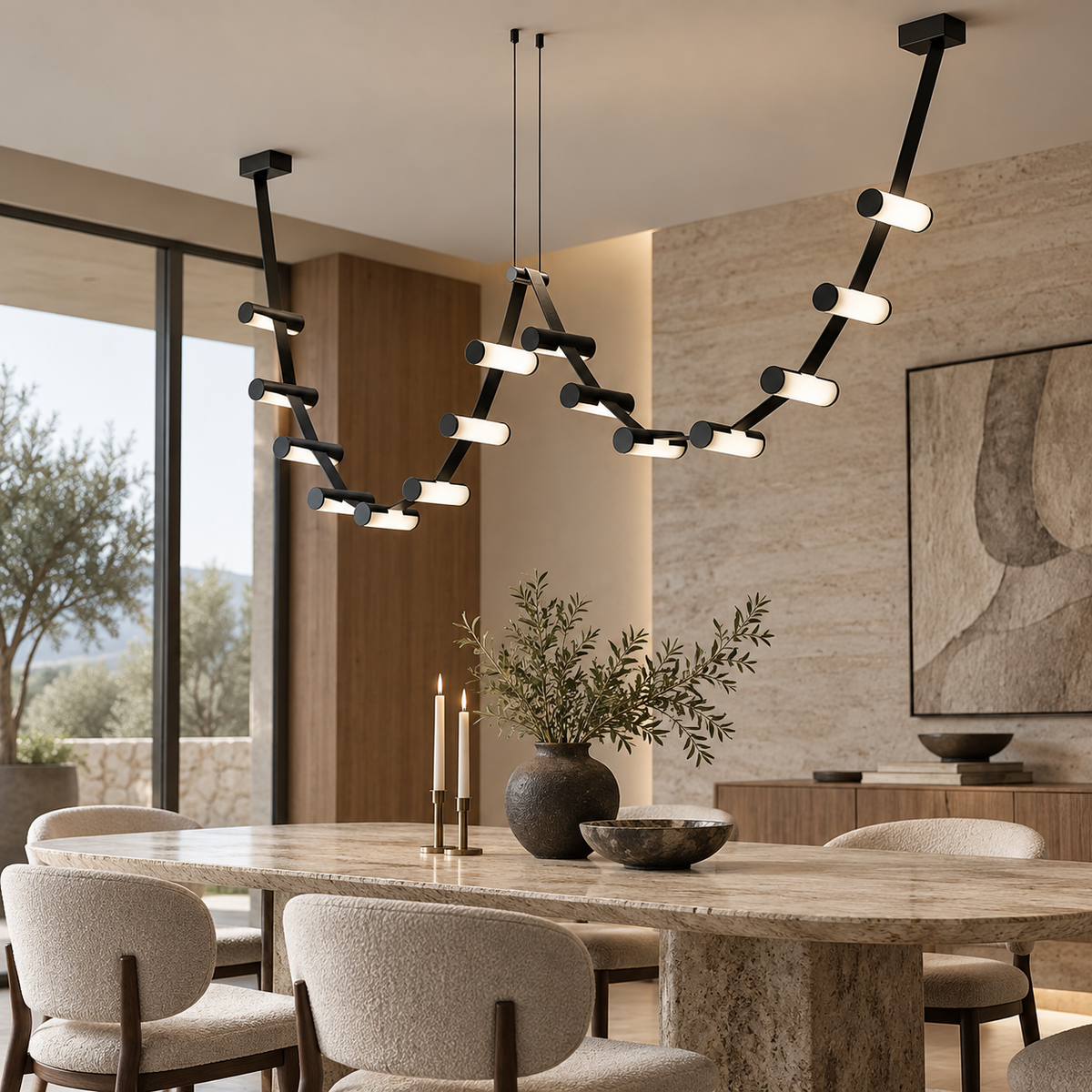Aureline Leather Orb Chandelier
