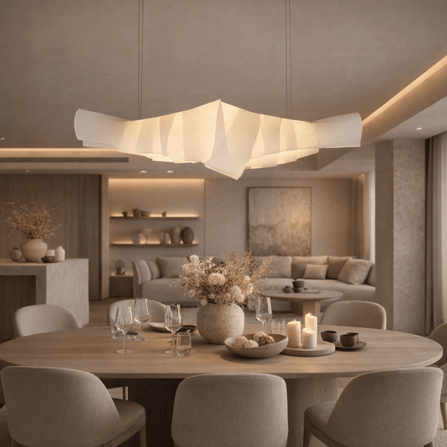 Croissant Sculptural Linear Pendant Light