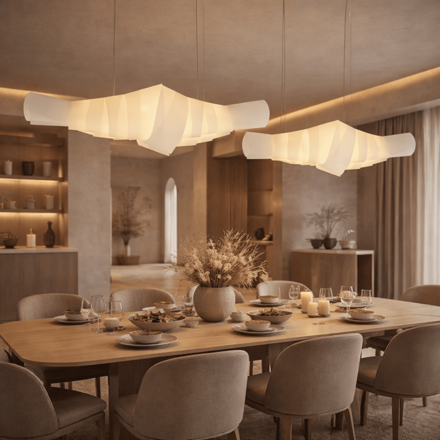 Croissant Sculptural Linear Pendant Light