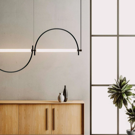 Linea Halo Black Pendant Light
