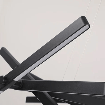 Black metal chair frame on a white background