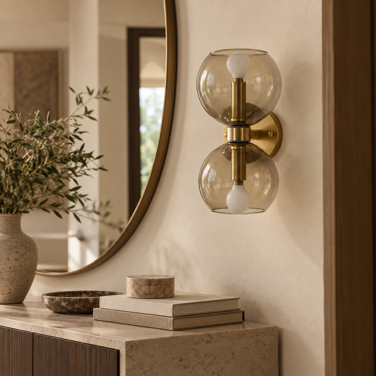 Virelle Double Globe Glass Wall Light
