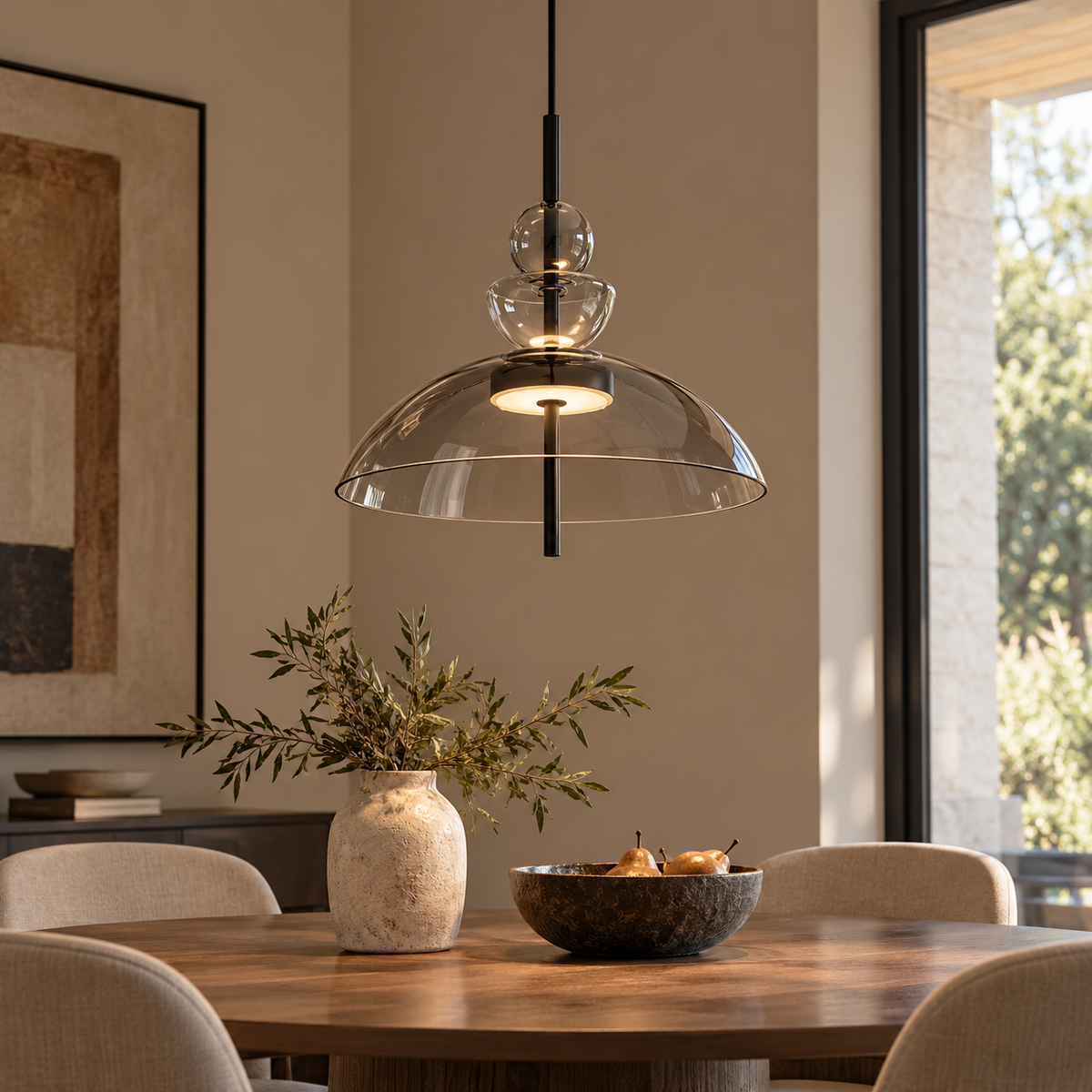 Velune Sculptural Glass Pendant Light