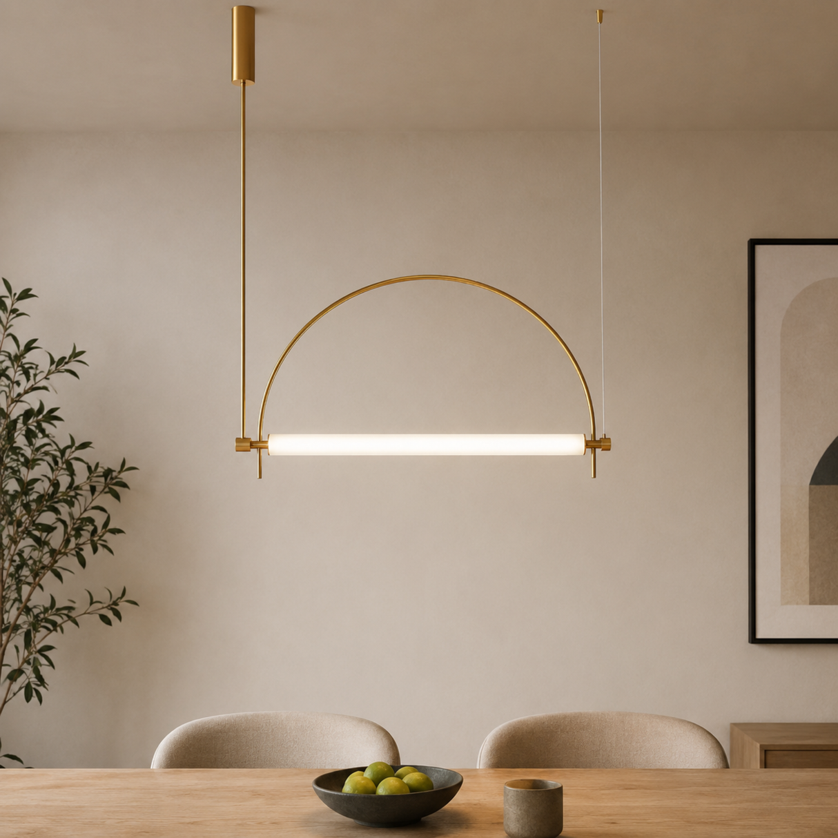 Linea Arc Gold Pendant Light