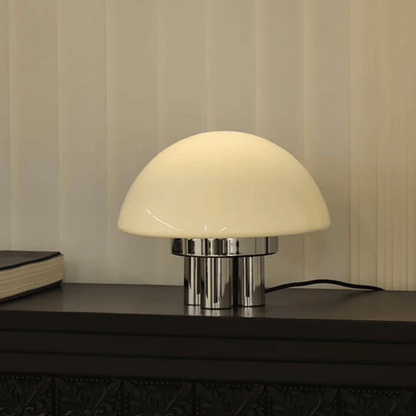 LumoSphere Bauhaus Table Lamp – Retro Milk White Acrylic LED Light