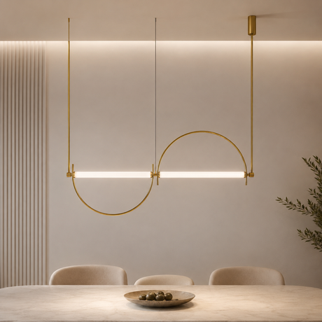 Linea Halo Gold Pendant Light