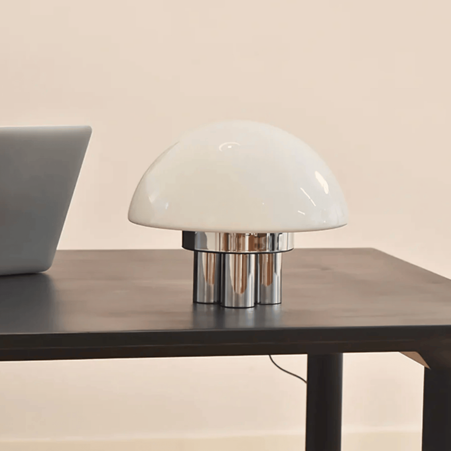 LumoSphere Bauhaus Table Lamp – Retro Milk White Acrylic LED Light