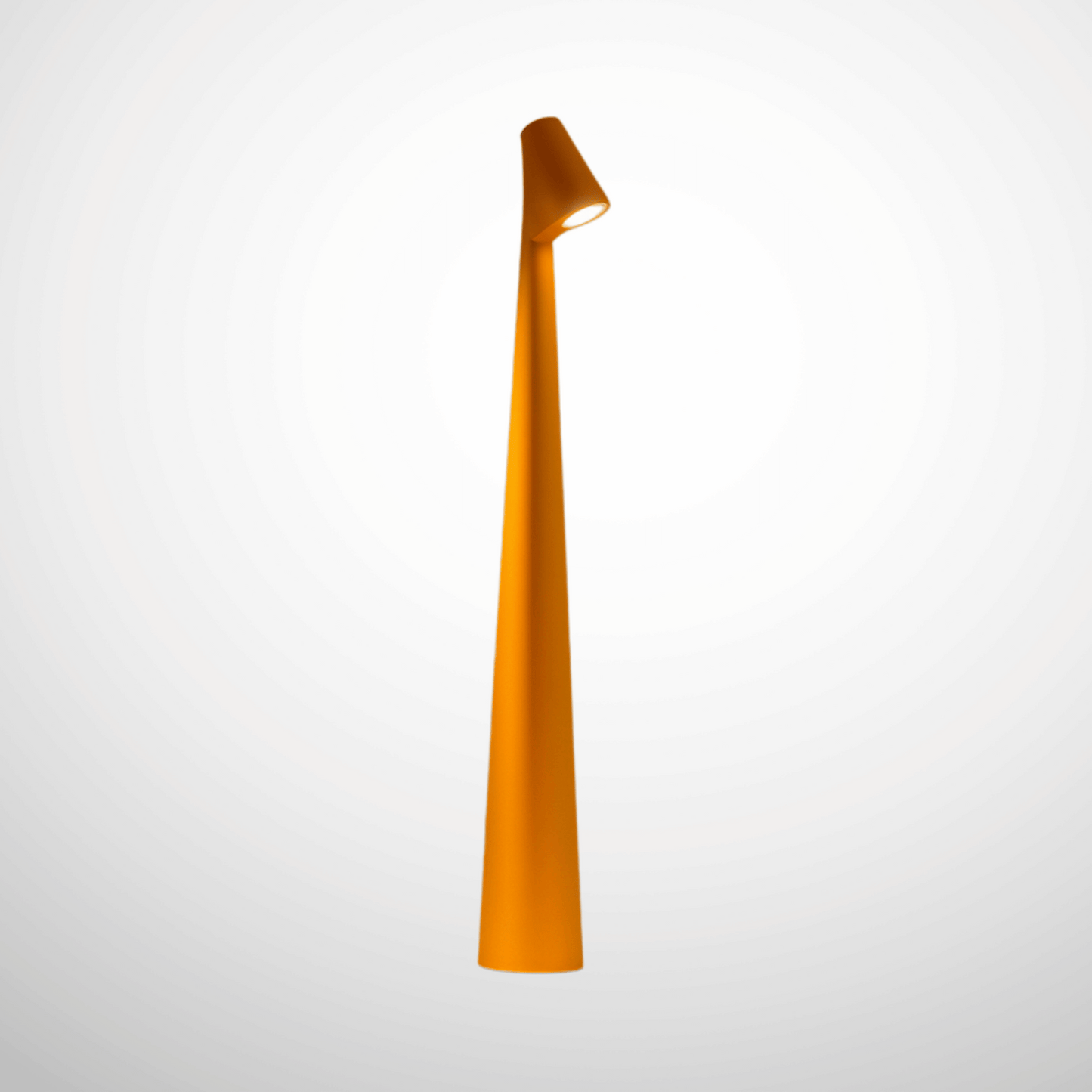 Orange floor lamp on a white background
