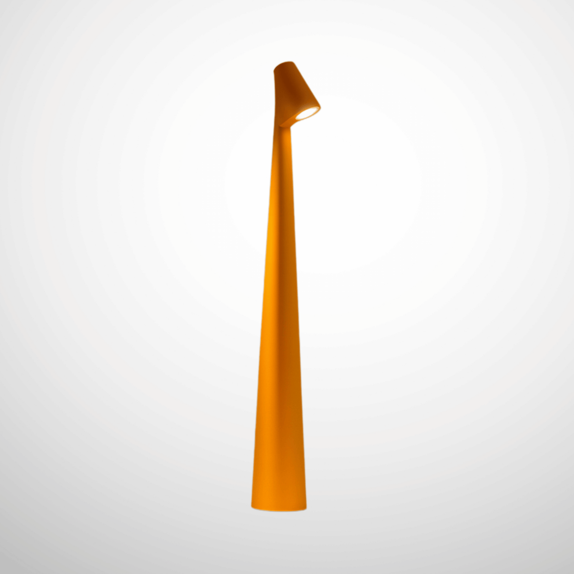 Orange floor lamp on a white background