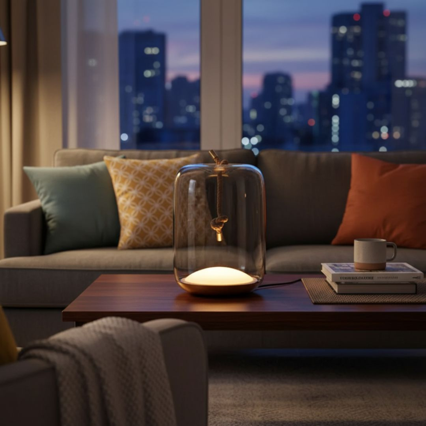 Modern Glass Lamp for Living Space