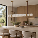 Orvella Alabaster Leather Linear Pendant